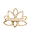 A decorative wooden lotus floating shelf made of light wood.