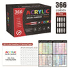 Box of 366 colors acrylic brush markers with a brush tip and various coloring cards