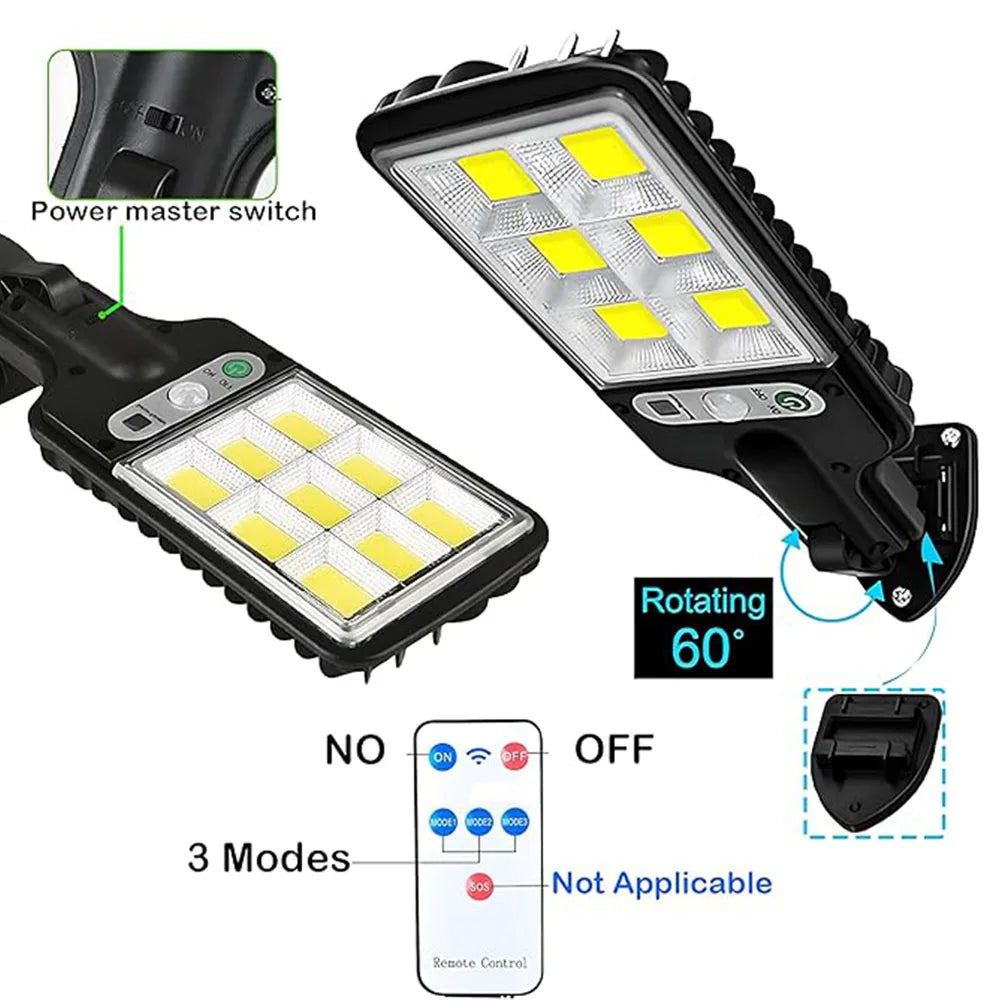 Solar-Powered Motion Sensor Security Light with 108 LEDs