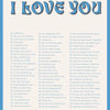 A list of ways to say I love you written in dark blue text on a light gray background.