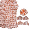 Pink satin ribbon rose petals cut into layered shapes for DIY flower bouquets