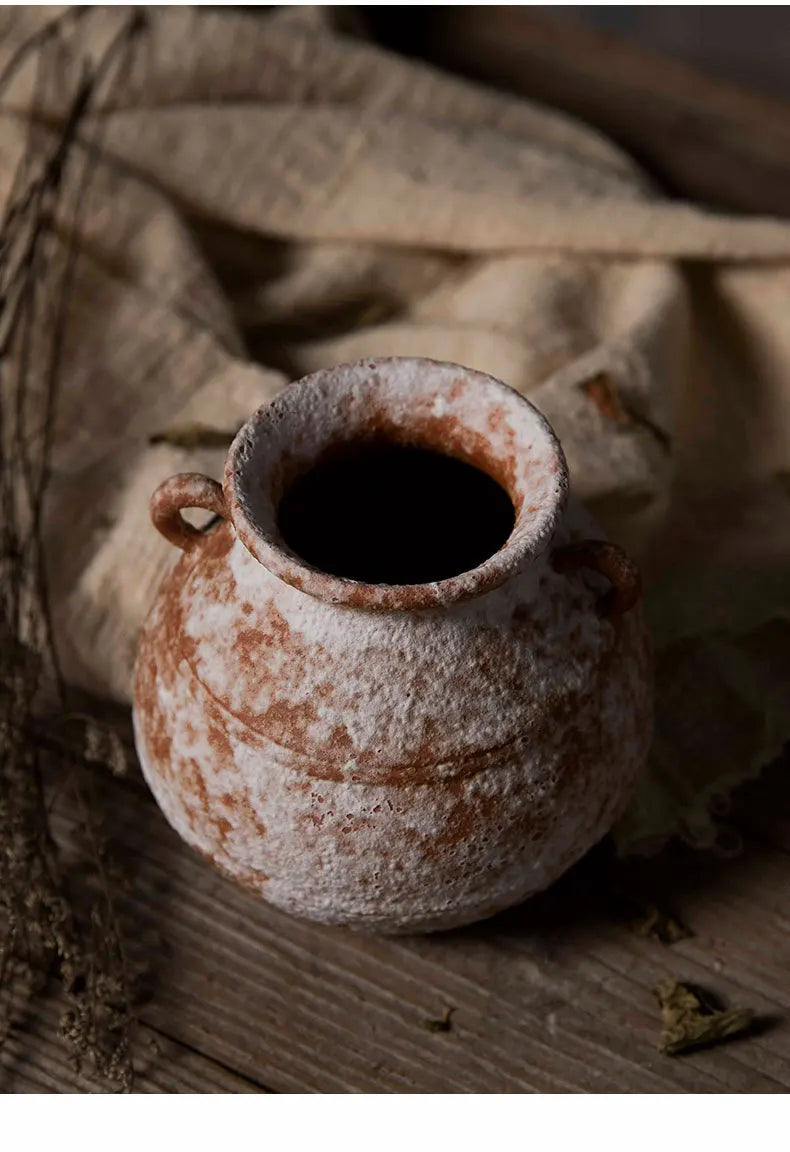 Mottled Ceramic Flower Vase – Antique Style Home Decor