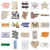 A collection of vintage English phrase stickers and decals for various surfaces.
