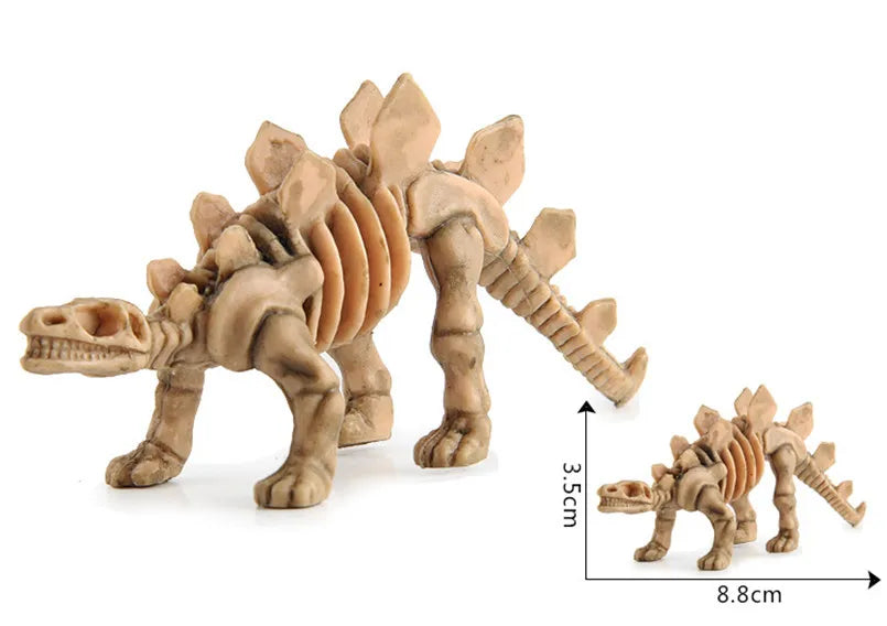 A set of 12 prehistoric dinosaur skeletons for kids to dig and build