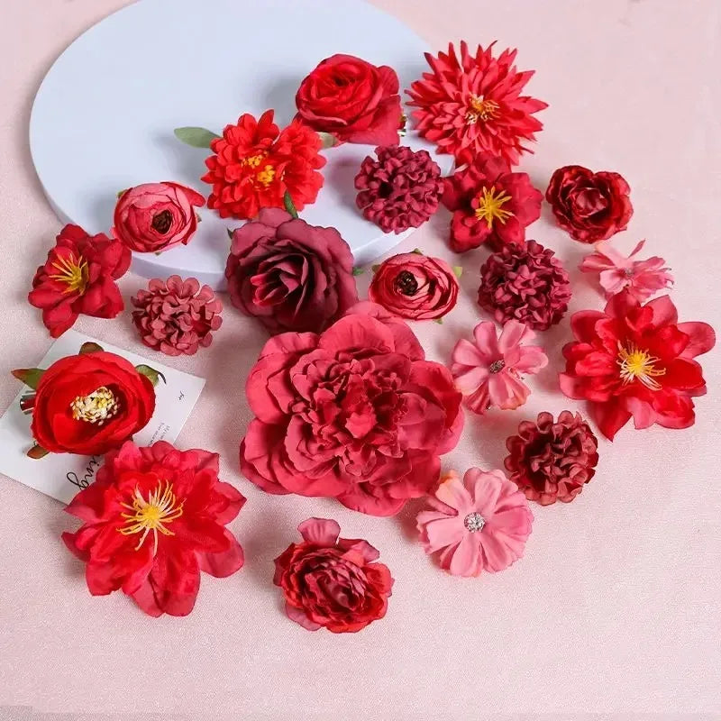Mixed Silk Rose Artificial Flowers for Home & Wedding Decor