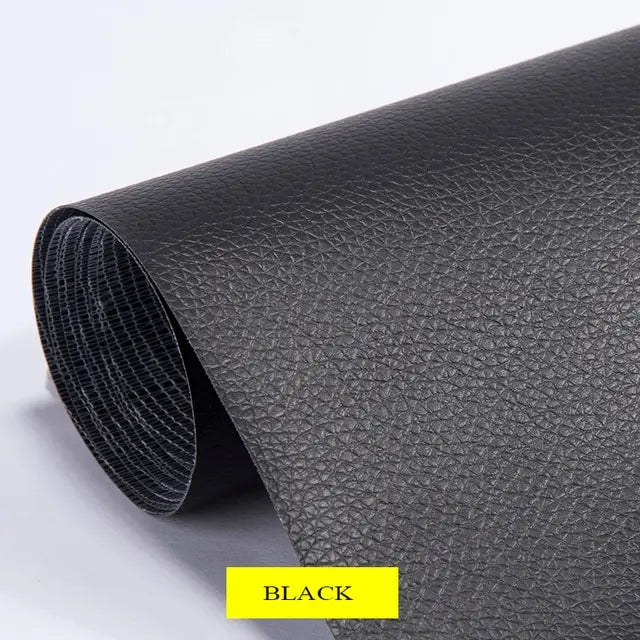 Roll of black self-adhesive PU leather furniture repair patches