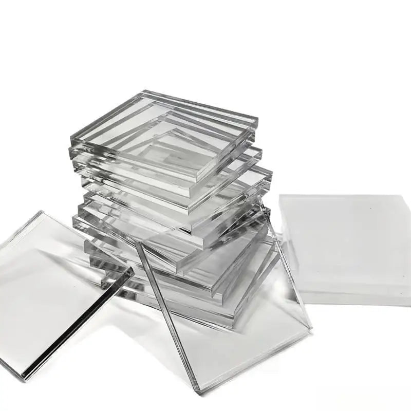Stack of clear acrylic magnetic sheets for crafts and refrigerator magnets