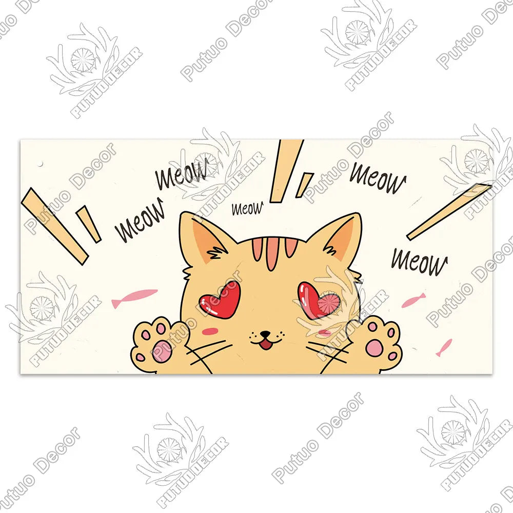 A cute, stylized drawing of a cat face with pink accents and whiskers, looking forward.