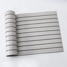 Roll of 3D wood grain self-adhesive wallpaper featuring horizontal stripes.