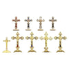 Golden Crucifix Figurine with Enamel Accents