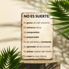 A rustic metal wall sign with text on it is displayed in a natural, leafy setting.