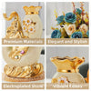 A set of elegant ceramic swan pair vases featuring gold electroplated shine and vibrant colors for modern home decor