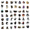 A collection of cartoon black star cat PVC stickers for DIY crafts and scrapbooking