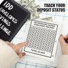 A tracker sheet for an envelope saving challenge showing a total of $5,050 with numbered cells.