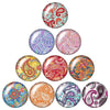 Round Leaf Pattern Flat Back Glass Cabochons for Jewelry Making