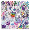 A colorful collection of decorative crystal and witch themed stickers on a white background