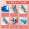 Step-by-step guide showing how to use a compact wax warmer for hair removal and depilation.