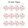 Twelve rose gold sequin balloons for party decor