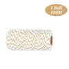 Roll of white and gold patterned clear lidded paper sandwich boxes for desserts