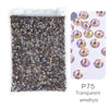 P75 transparent amethyst glass rhinestones glitter in mixed sizes