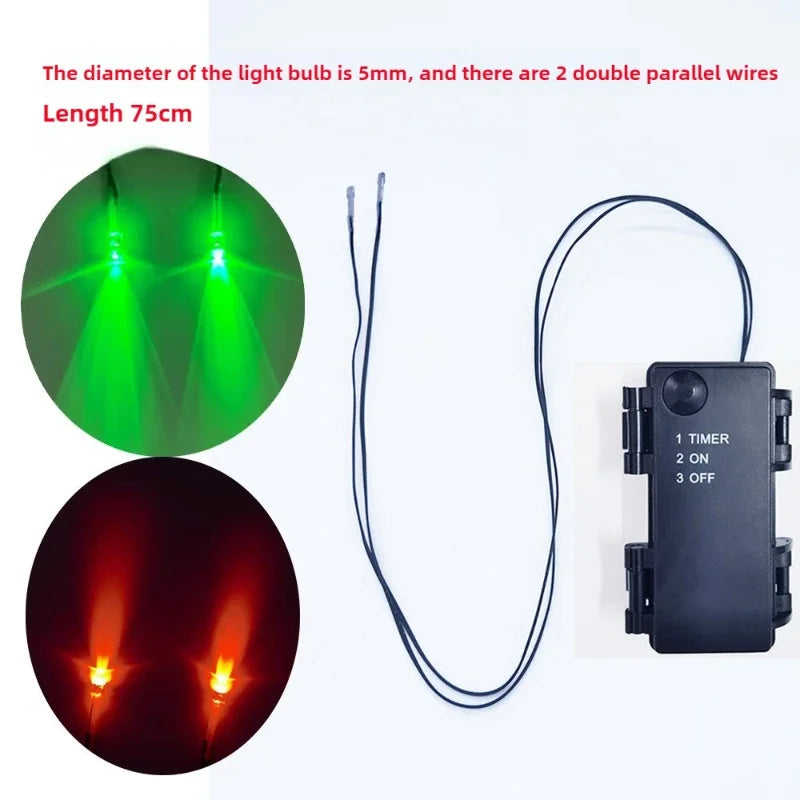 LED glowing eyes for Halloween decor featuring a 5mm light bulb and two parallel wires