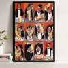 A canvas print featuring a grid of vintage cocktail illustrations depicting martini making scenes.