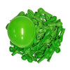 A pile of vibrant lime green latex balloons.