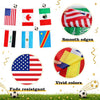 A collection of international flags displayed on a bunting banner, showcasing various colors and smooth edges.