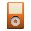 Orange iPod Classic front faceplate with a circular replacement component.