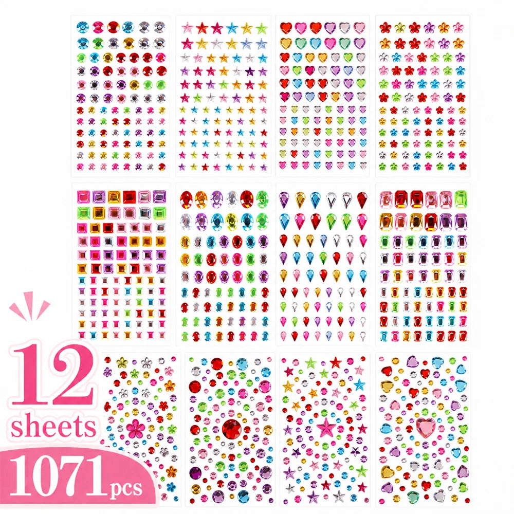 Self-Adhesive Rhinestone Gem Stickers – Multicolor Crystal Craft & Beauty Decor