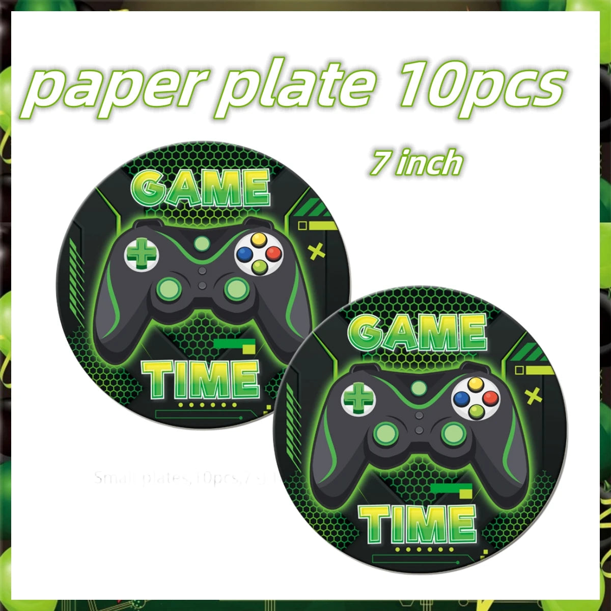 Green Video Game Birthday Party Supplies Kit with Gamepad Balloons