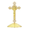 Golden Crucifix Figurine with Enamel Accents
