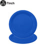 Ten 7-inch blue disposable paper cups for parties and events