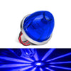 A close-up view of a durable blue LED side marker light assembly.