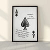 Vintage Poker Ace of Spades Wall Art Canvas Print