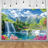 Forest Waterfall Wonderland Photography Backdrop