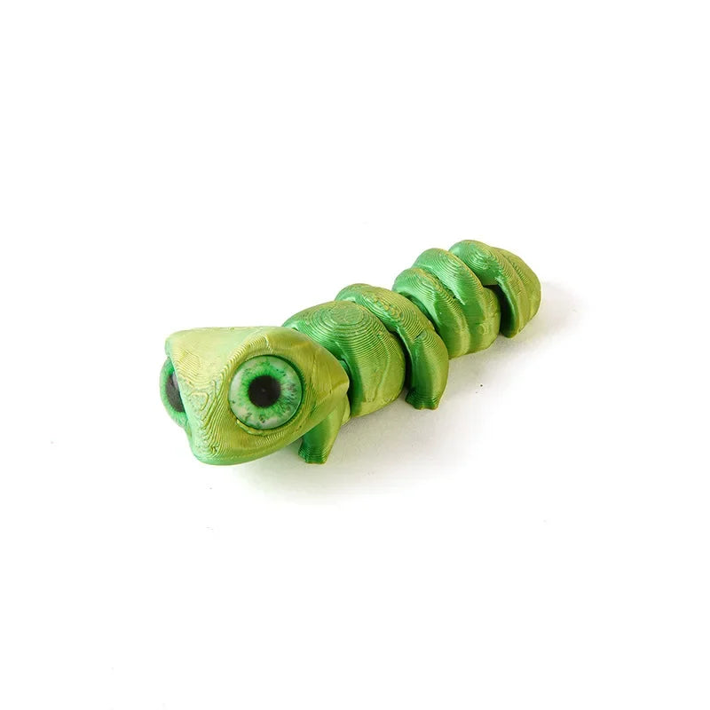 3D Printed Big Eye Lizard Figurine with Movable Joints