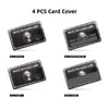 Four pieces of white privilege card stickers shown in various designs and covers