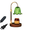 Vintage-Aromatherapie-Duftwecker mit Messing-Finish und grünem Glasschirm.