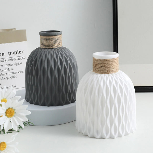 Water Ripple Plastic Vase – Modern Nordic Style Desktop Decor