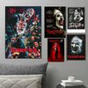 A set of three movie poster canvas art prints featuring the character from Terrifier