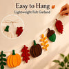 Lightweight felt garland featuring autumn harvest decorations like pumpkins, acorns, and maple leaves