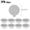 Un ensemble de 10 plateaux ronds réutilisables pour présentations de gâteaux et pâtisseries, de couleur gris clair.