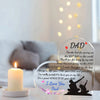 A clear glass engraved gift for Dad with a silhouette of a child and heartfelt thank you message