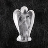 Hand-carved clear crystal figurine of an angel with wings