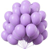 A bunch of purple latex balloons tied together for party decor
