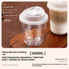 A transparent plastic cup with a lid is shown on a wooden surface, demonstrating high transparency and a tight leak-proof des