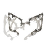 Silver elf flower leaf clip earrings for women displayed against a white background