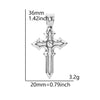 Silver cross charm for jewelry making with dimensions 36mm and weight 3.2g