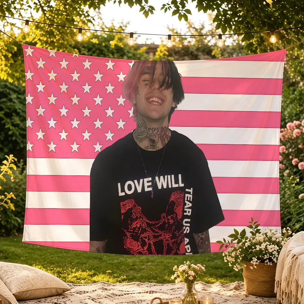 Lil Peep-Inspired Wall Tapestry — Large, Fade-Resistant Music Decor for Bedrooms & Studios